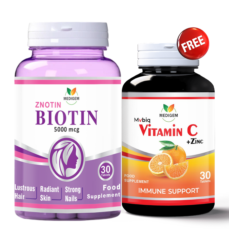 Buy Biotin 5000mcg Get Vitamin C Free