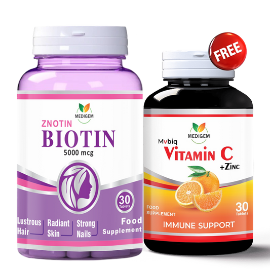 Buy Biotin 5000mcg Get Vitamin C Free